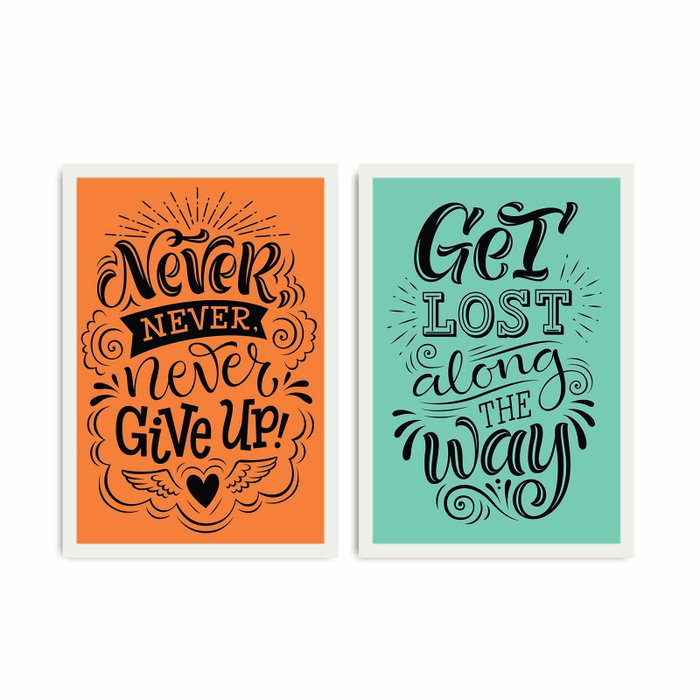 Wallity Juego de 2 Cuadros Decorativos enmarcados 2PBCT-09